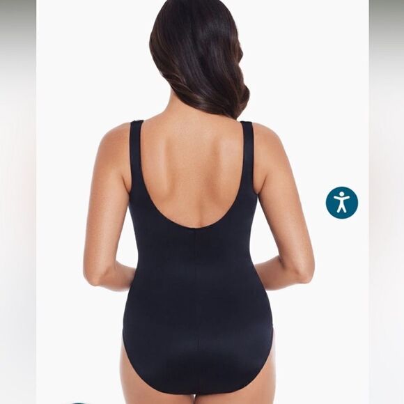 MIRACLESUIT DALI LEOPARD IT'S A WRAP UNDERWIRE ONE PIECE SWIMSUIT Sz 12 - Picture 4 of 11